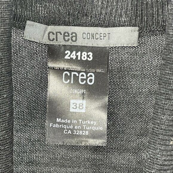 Crea Concept Sweater Dolman Turtleneck Split Front Grey Size 38 US M Wool Blend - Picture 5 of 6